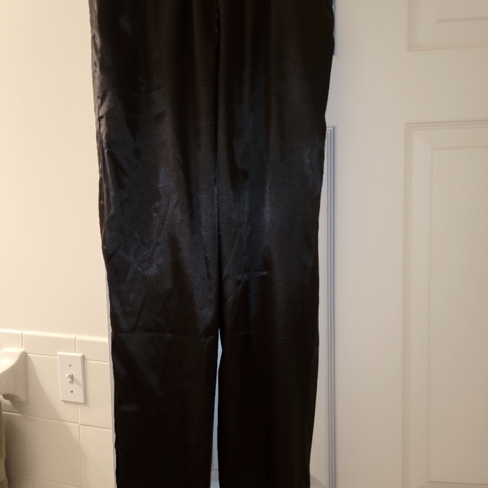 Ashley Stewart Black Satin Jogger Pants